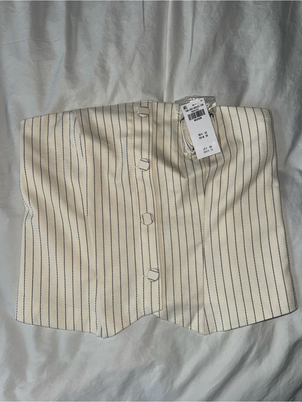Abercrombie Striped Ivory Strapless Top